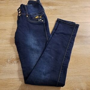 Tush Push Blue Denim Gold Accent Jeans Size 5